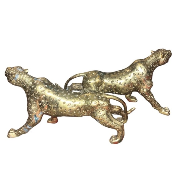 Vintagee brass leopard figures - Picture 4 of 6